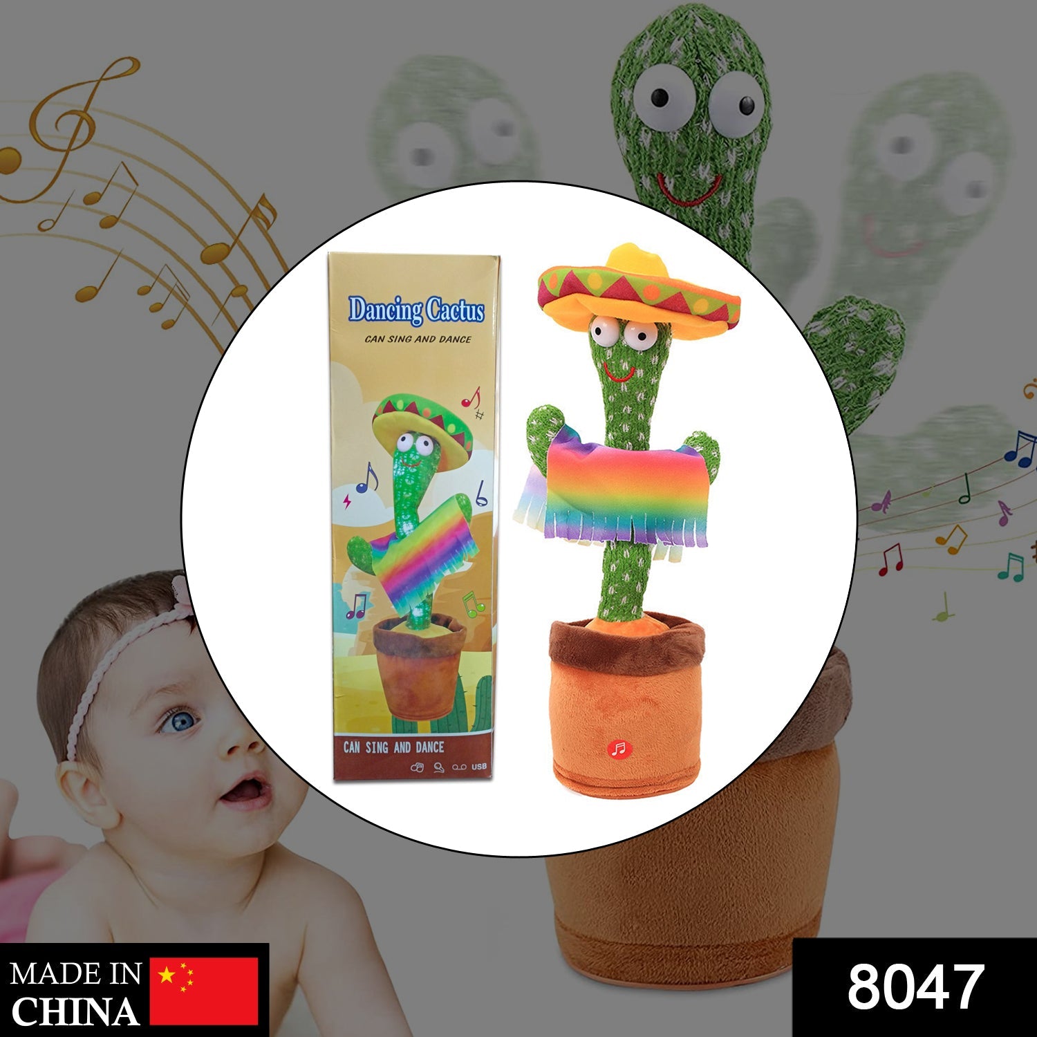 8047 Dancing Cactus Talking Toy, Chargeable Toy DeoDap 8047 Dancing Cactus Talking Toy, Chargeable Toy DeoDap